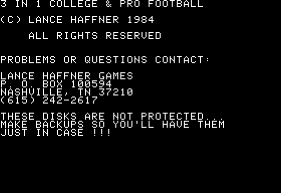 3 in 1 College & Pro Football