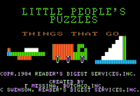 Little People's Puzzles: Things That Go