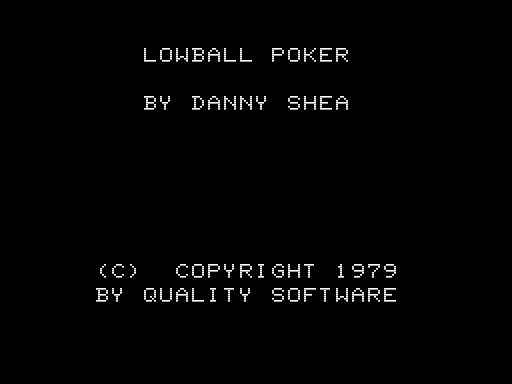 Lowball Poker