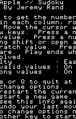 Apple II Sudoku