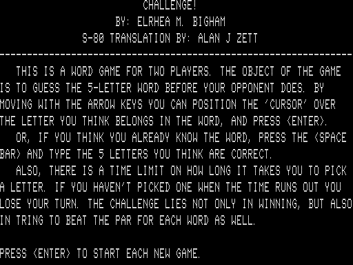 Word Challenge