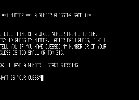Number: A Number Guessing Game