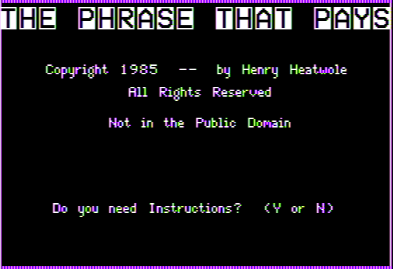 The Phrase that Pays