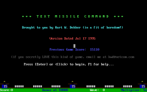 Text Missile Command