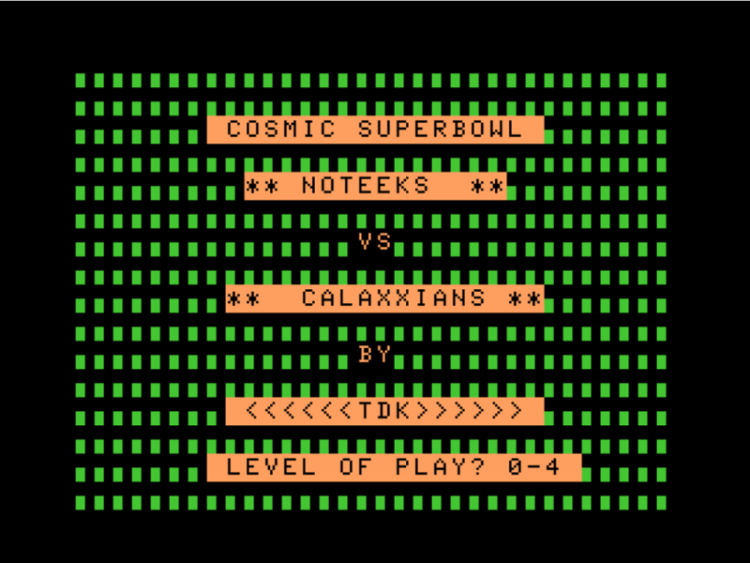 Cosmic Superbowl