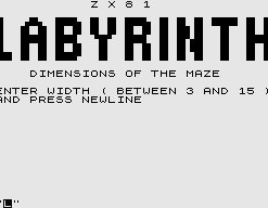 ZX81 Labyrinth