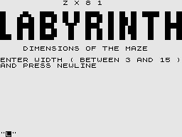 ZX81 Labyrinth