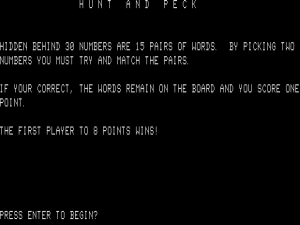 Hunt and Peck