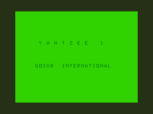 Yahtzee I