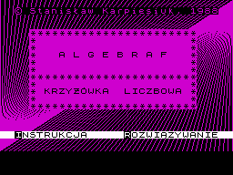 Algebraf: Krzyżówka Liczbowa
