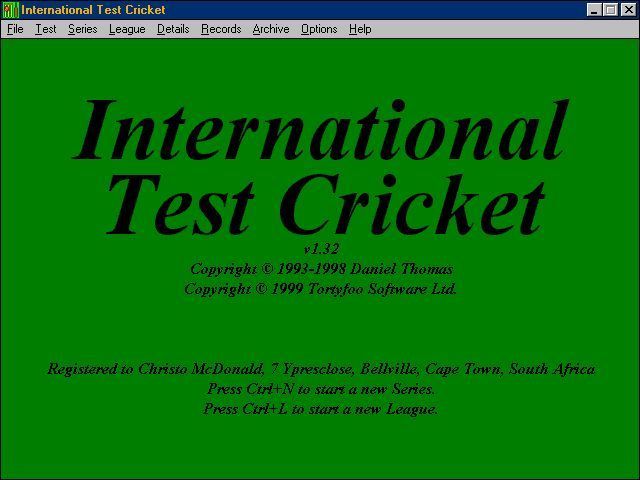 International Test Cricket