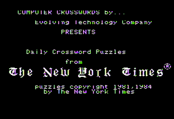 Daily Crossword Puzzles from The New York Times