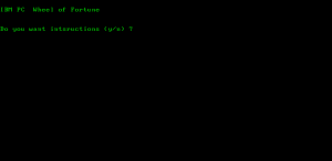 IBM PC Wheel of Fortune