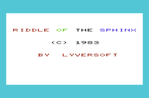Riddle of the Sphinx