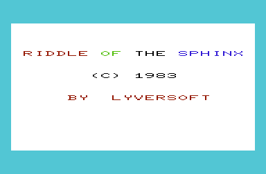 Riddle of the Sphinx