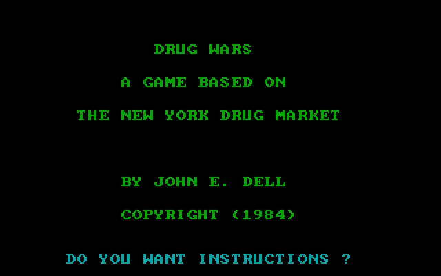 Drug Wars: A Game Based on the New York Drug Market