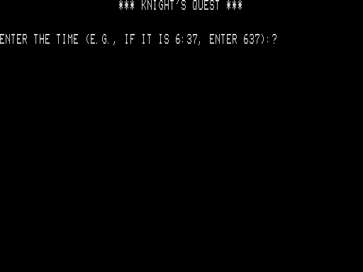 Knight's Quest / Robot Chase / Horse Race