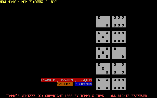 Tommy's Yahtzee