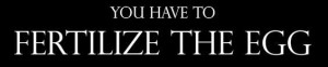 You Have to Fertilize the Egg