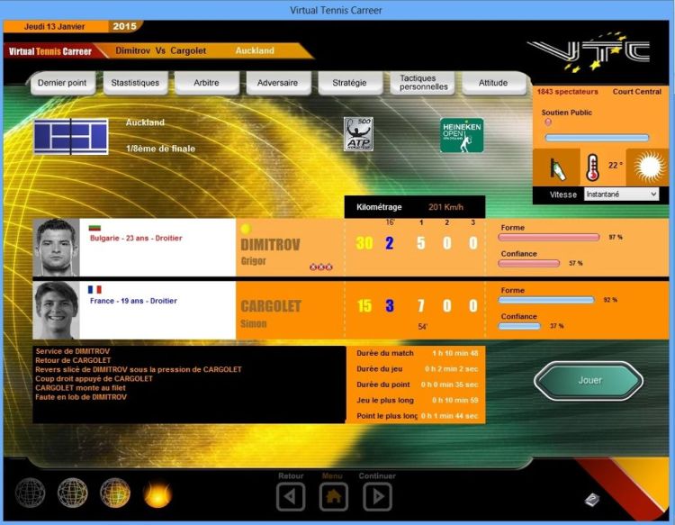 Virtual Tennis Carreer 2015