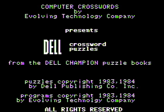 Dell Crossword Puzzles