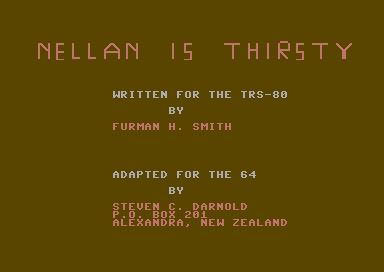 Nellan is Thirsty