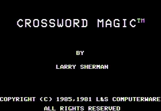 Crossword Magic
