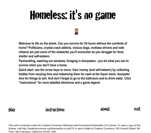 Homeless: it's no game