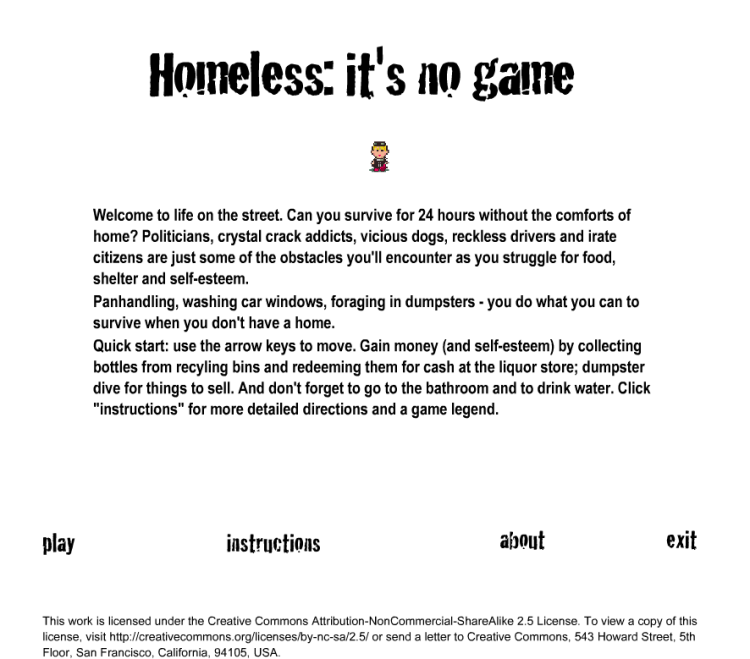 Homeless: it's no game