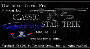 The Alcor Trivia Pro Presents: Classic Star Trek (Star Log - I)