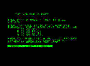 The Vanishing Maze