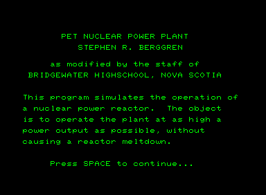 PET Nuclear Power Plant