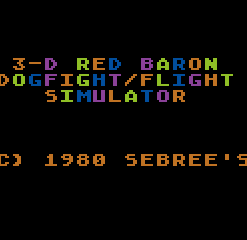 3-D Red Baron Dogfight/Flight Simulator