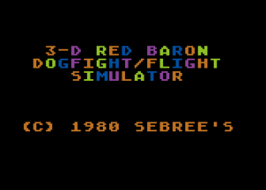 3-D Red Baron Dogfight/Flight Simulator