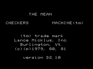 The Mean Checkers Machine