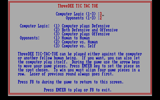 ThreeDEE Tic Tac Toe