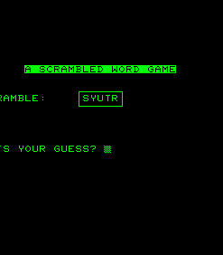 A Scrambled Word Game