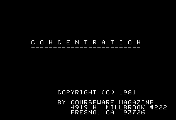Concentration